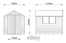 Apex Overlap Pressure Treated 8x6 Wooden Double Door Garden Shed