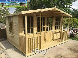 Apex Summer house Dovdale Log Cabin Shed Garden Office 16mm T&G Tanalised