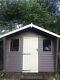 Attractive Used Timber Garden Shed 8x8ft. Contrasting Paint Finish. Lockable