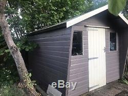 Attractive Used Timber Garden Shed 8x8ft. Contrasting Paint Finish. Lockable