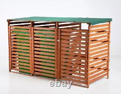 BIRCHTREE Wooden Garden Triple Shed Wheelie Bin Dustbin Store Cover Storage Box