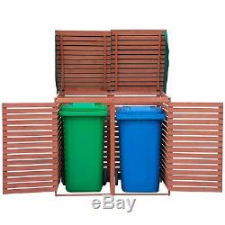 BIRCHTREE Wooden Recycling Wheelie Bin Store Cover Garden Storage Dustbin 2 Shed