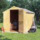 Big Outdoor Storage Shed Tool Bike Wood Garden Storer Patio Apex Roof Timber 8x6