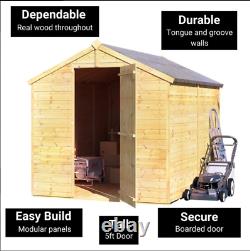 BillyOh 8ft x 6ft Master Tongue and Groove Wooden Garden Shed Storage BRAND NEW