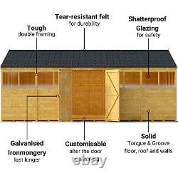 BillyOh Expert Reverse Apex Wooden Workshop Garden Shed Sizes 12x10 up to 20x10