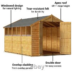 BillyOh Keeper Overlap Apex Wooden Workshop Garden Storage Shed 4x6 up to 12x6