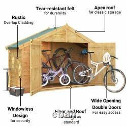 BillyOh Mini Keeper Apex Overlap Bike Store Garden Storage Wooden Shed 3x8