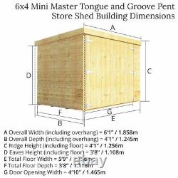 BillyOh Mini Master Tongue and Groove Bike Store Wooden Garden Storage 6ft x 4ft
