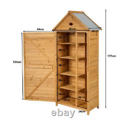 COSTWAY Wooden Garden Shed 5 Shelves Tool Storage Cabinet Lockable Double Doors