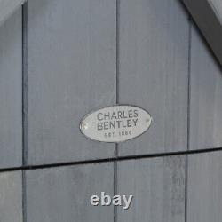 Charles Bentley FSC Slim Tall Garden Storage Shed Grey H179 x L77 x W54cm Grey
