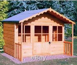 Childrens Garden Playhouse Kids Play Set Outdoor Wooden Wendy House Shed 6x5 NEW