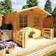 Design Garden Summer House Outdoor Beach Shed Log Cabin Patio Large Verandah 9x9