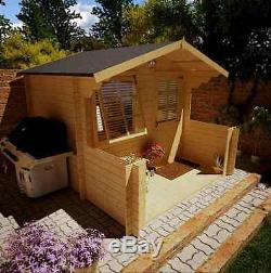 Design Garden Summer House Outdoor Beach Shed Log Cabin Patio Large Verandah 9x9