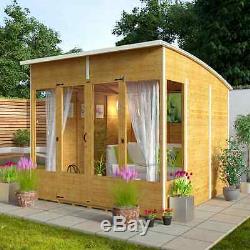 Design Garden Summer House Outdoor Patio Yard Relax Cabin Shed Curved Roof 8x8