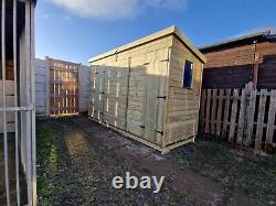 Double 12 x 5 ft GARDEN SHED WORKSHOP GARDEN SHED TANALISED WOODEN Pent Roof