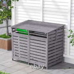 Double/Triple Wheelie Bin Storage Wooden Store Cover Garden Rubbish Dustbin Shed