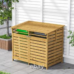 Double Triple Wheelie Bin Storage Wooden Store Cover Garden Rubbish Dustbin Shed