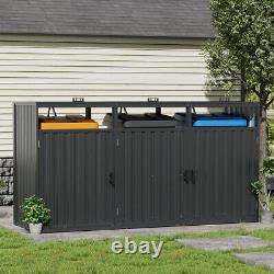 Double/Triple Wheelie Bin Storage Wooden Store Cover Garden Rubbish Dustbin Shed