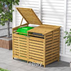 Double Triple Wheelie Bin Storage Wooden Store Cover Garden Rubbish Dustbin Shed