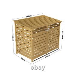 Double Triple Wheelie Bin Storage Wooden Store Cover Garden Rubbish Dustbin Shed