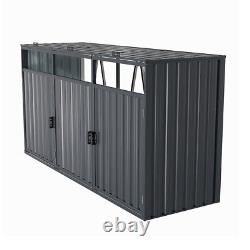 Double/Triple Wheelie Bin Storage Wooden Store Cover Garden Rubbish Dustbin Shed