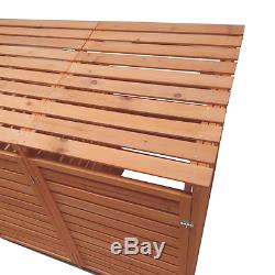 Double Wooden Wheelie Bin Store Outdoor Cupboard For Garden Storage Dustbin Shed