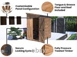 Dunster House Heavy Duty Wooden Garden Shed 1.2m x 1.8m Storage Overlord Pent