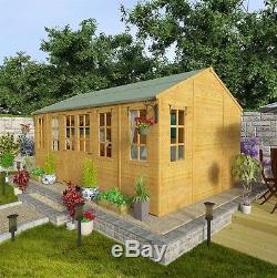 EXTRA LARGE Workshop Storage Building Summer House Cabin Garden Patio Shed 16x10