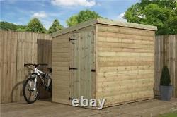 EX DISPLAY Empire 2000 Pent Garden Shed 7ft x 4ft &G PRESSURE TREATED DOOR LEFT