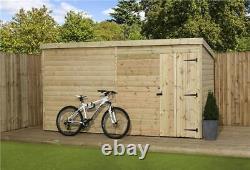 Empire 1000 Pent Garden Shed 12X3 SHIPLAPT&G PRESSURE TREATED DOOR RIGHT