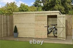 Empire 1000 Pent Garden Shed Wooden 10X4 10ft x 4ft SHIPLAP TONGUE & GROOVE PRES
