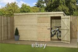 Empire 1000 Pent Garden Shed Wooden 10X5 10ft x 5ft SHIPLAP TONGUE & GROOVE PRES