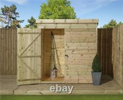 Empire 1000 Pent Garden Shed Wooden 8x4 8ft x 4ft SHIPLAP TONGUE & GROOVE PRESSU