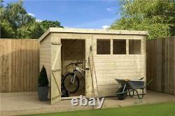 Empire 1500 Pent Garden Shed 10X4 SHIPLAP T&G PRESSURE TREATED 3 WINDOWS