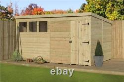 Empire 1500 Pent Garden Shed 10X8 SHIPLAP T&G PRESSURE TREATED WINDOWS