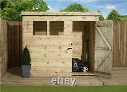 Empire 1500 Pent Garden Shed 8X4 SHIPLAP T&G TANALISED 2 WINDOWS DOOR RIGHT