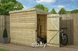 Empire 2000 Pent Garden Shed 8X6 SHIPLAP T&G TANALISED DOOR RIGHT END