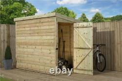 Empire 2000 Pent Garden Shed Wooden 8X6 8ft x 6ft SHIPLAP TONGUE & GROOVE PRESSU