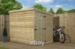 Empire 2000 Pent Garden Shed Wooden 8X6 8ft x 6ft SHIPLAP TONGUE & GROOVE PRESSU