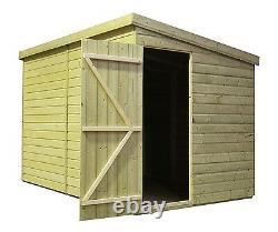 Empire 2200 Pent Garden Shed 12X3 SHIPLAP T&G PRESSURE TREATED DOOR RIGHT END