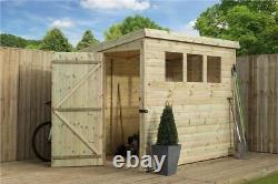 Empire 2500 Pent Garden Shed 7X4 SHIPLAP T&G PRESSURE TREATED 3 WINDOWS DOOR LE