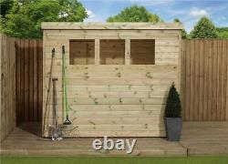 Empire 2500 Pent Garden Shed 7X4 SHIPLAP T&G PRESSURE TREATED 3 WINDOWS DOOR LE