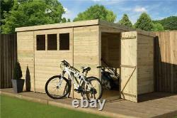 Empire 2500 Pent Garden Shed 9X8 SHIPLAPT&G WINDOWS PRESSURE TREATED DOOR RIGHT