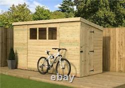 Empire 2600 Pent Garden Shed 10X3 SHIPLAP T&G PRESSURE TREATED WINDOWS DOOR RIGH