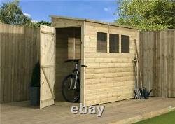 Empire 2800 Pent Garden Shed 8X3 SHIPLAP T&G 3 WINDOWS LOW SIDE PRESSURE TREATED