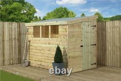 Empire 3000 Pent Garden Shed 6X4 SHIPLAP T&G TANALISED 3 LOW WINDOWS DOOR RIGHT