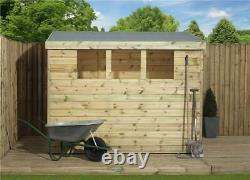 Empire 3000 Pent Garden Shed 7X4 SHIPLAP T&G TANALISED 3 LOW WINDOWS DOOR RIGHT