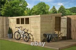 Empire 3000 Pent Garden Shed Wooden 12X4 12ft x 4ft SHIPLAP TONGUE & GROOVE PRE