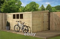 Empire 3000 Pent Garden Shed Wooden 12X4 12ft x 4ft SHIPLAP TONGUE & GROOVE PRE