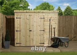 Empire 4000 Pent Garden Shed 7X6 SHIPLAP T&G PRESSURE TREATED WITH DOUBLE DOOR